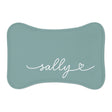 Personalized Dark Teal Dog Food Mat