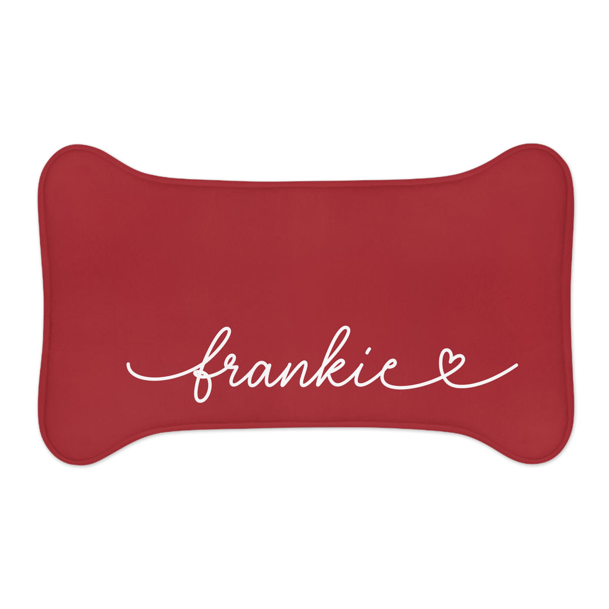 Personalized Red Dog Food Mat