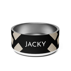 Black Biscuit Personalized Dog Bowl – Custom Name Stainless Steel Dog Food & Water Bowl