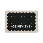 Black Biscuit Personalized Dog Food Mat – Custom Name Pet Bowl Mat