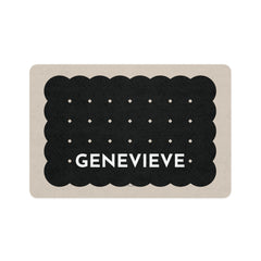 Black Biscuit Personalized Dog Food Mat – Custom Name Pet Bowl Mat