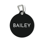 Black Modern Personalized Dog Tag – Custom Name Pet ID Tag