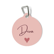 Blush Heart Personalized Dog Tag – Custom Name Pet ID Tag