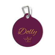 Burgundy Crown Personalized Dog Tag – Custom Name Pet ID Tag