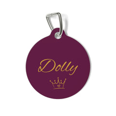 Burgundy Crown Personalized Dog Tag – Custom Name Pet ID Tag