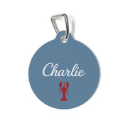 Denim Blue Lobster Personalized Dog Tag – Custom Name Pet ID Tag