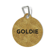 Gold Glitter Personalized Dog Tag – Custom Name Pet ID Tag