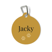 Gold Paw Print Personalized Dog Tag – Custom Name Pet ID Tag