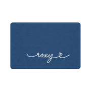 Midnight Blue Personalized Dog Food Mat – Custom Name Pet Bowl Mat