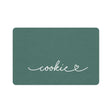 Personalized Pine Green Dog Food Mat | Custom Dog Placemat
