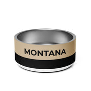 Tan & Black Two-Tone Personalized Dog Bowl – Custom Name Stainless Steel Dog Food & Water Bowl