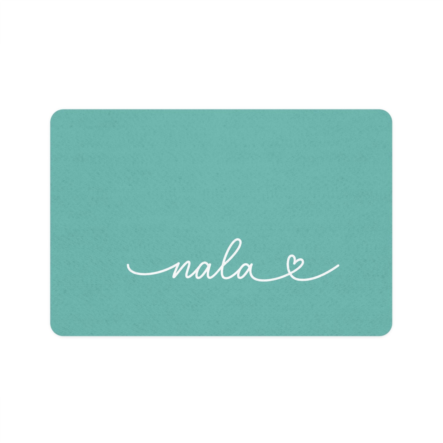Personalized Turquoise Dog Food Mat | Custom Dog Placemat