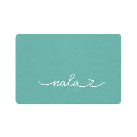 Personalized Turquoise Dog Food Mat | Custom Dog Placemat