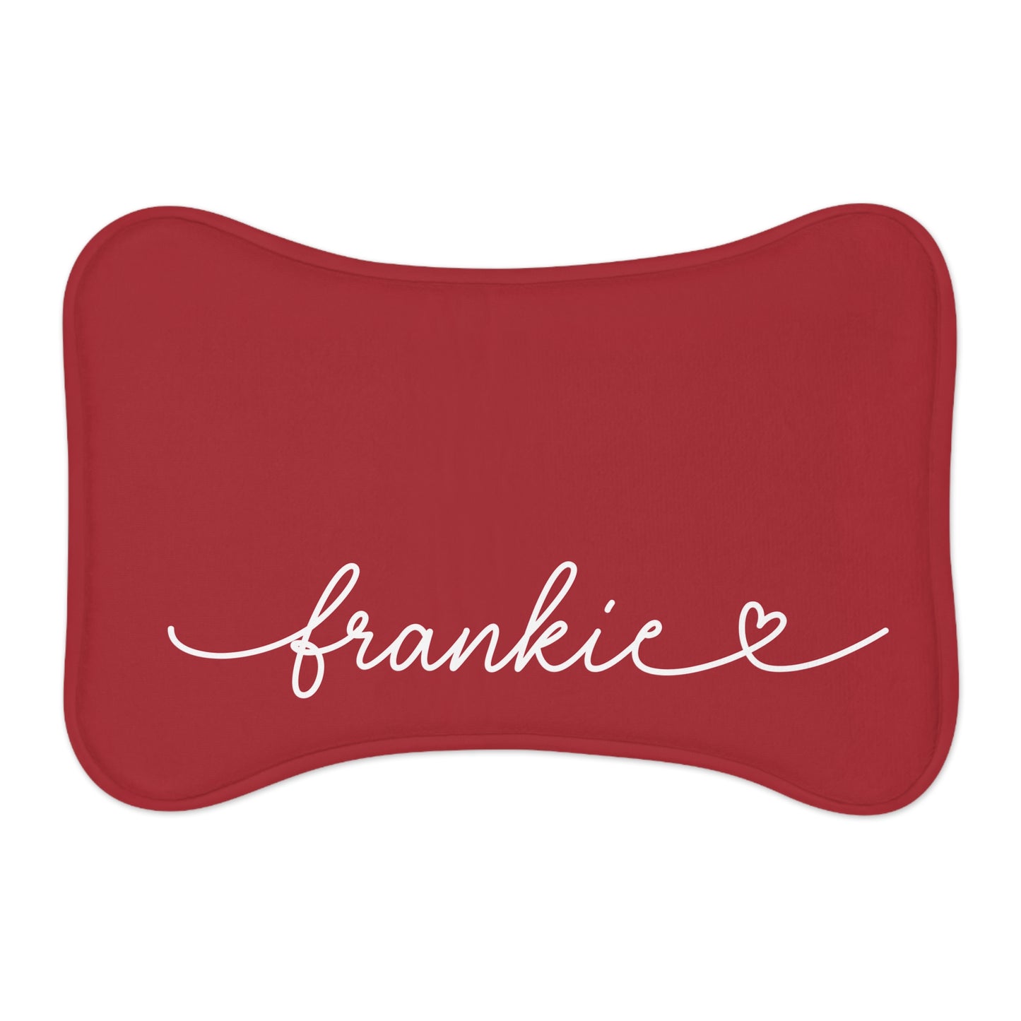 Personalized Red Dog Food Mat