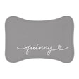 Personalized Grey Dog Food Mat