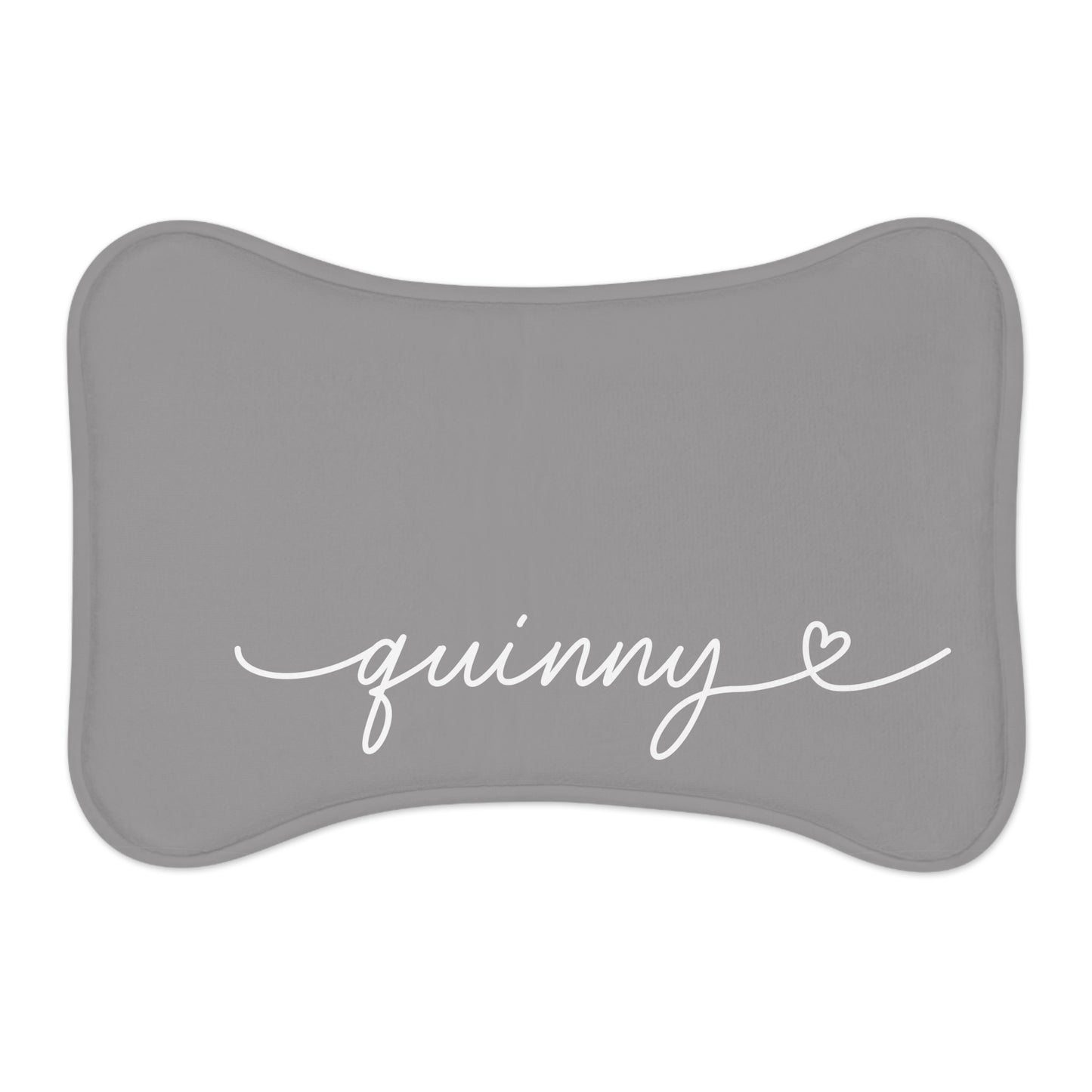 Personalized Grey Dog Food Mat