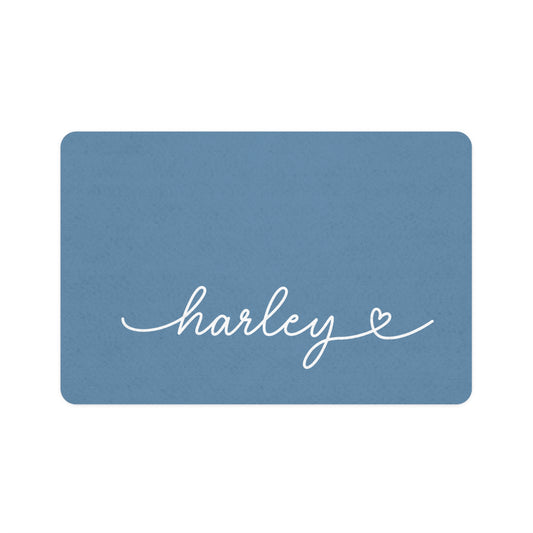 Personalized Jeans Blue Dog Food Mat | Custom Dog Placemat