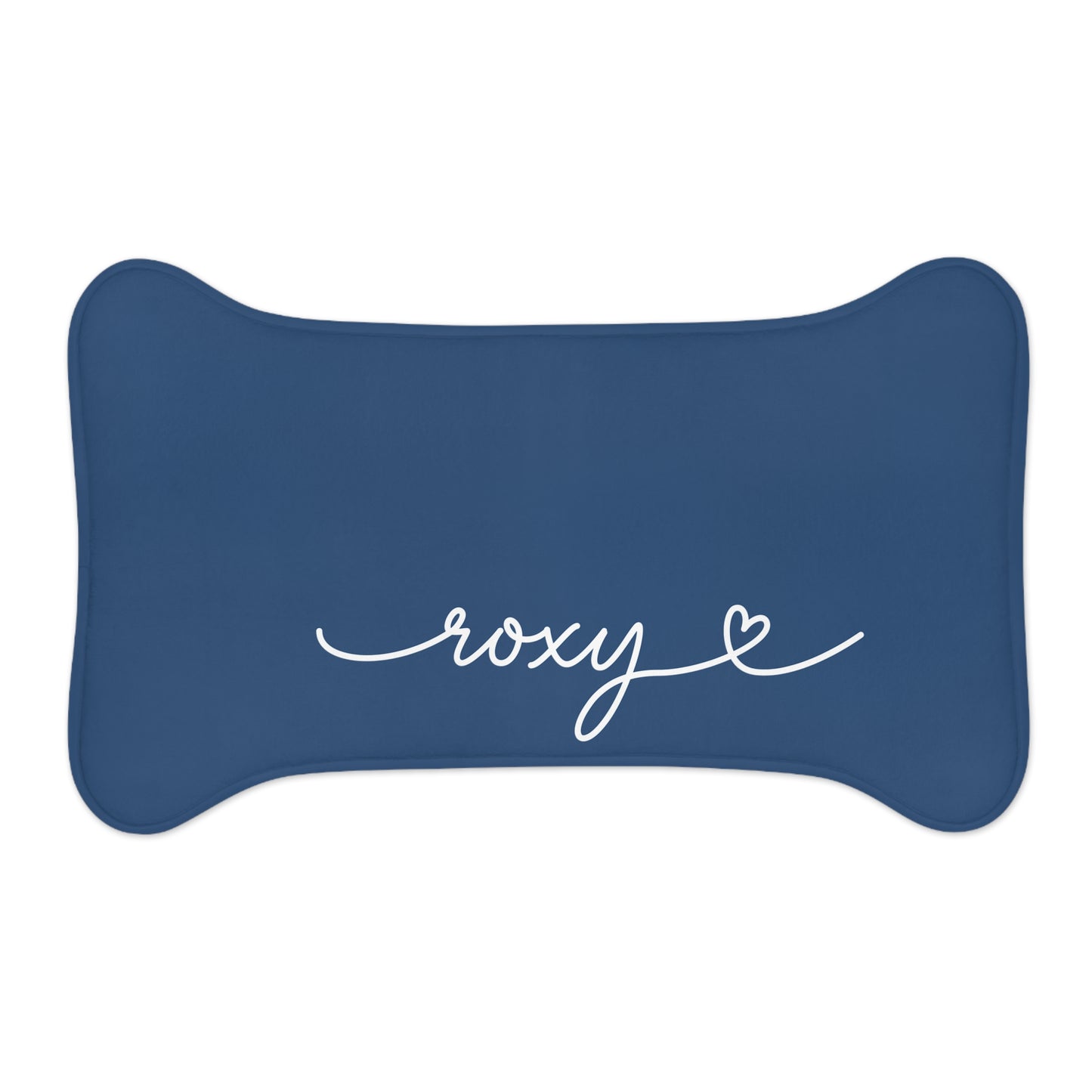 Personalized Steel Blue Dog Food Mat