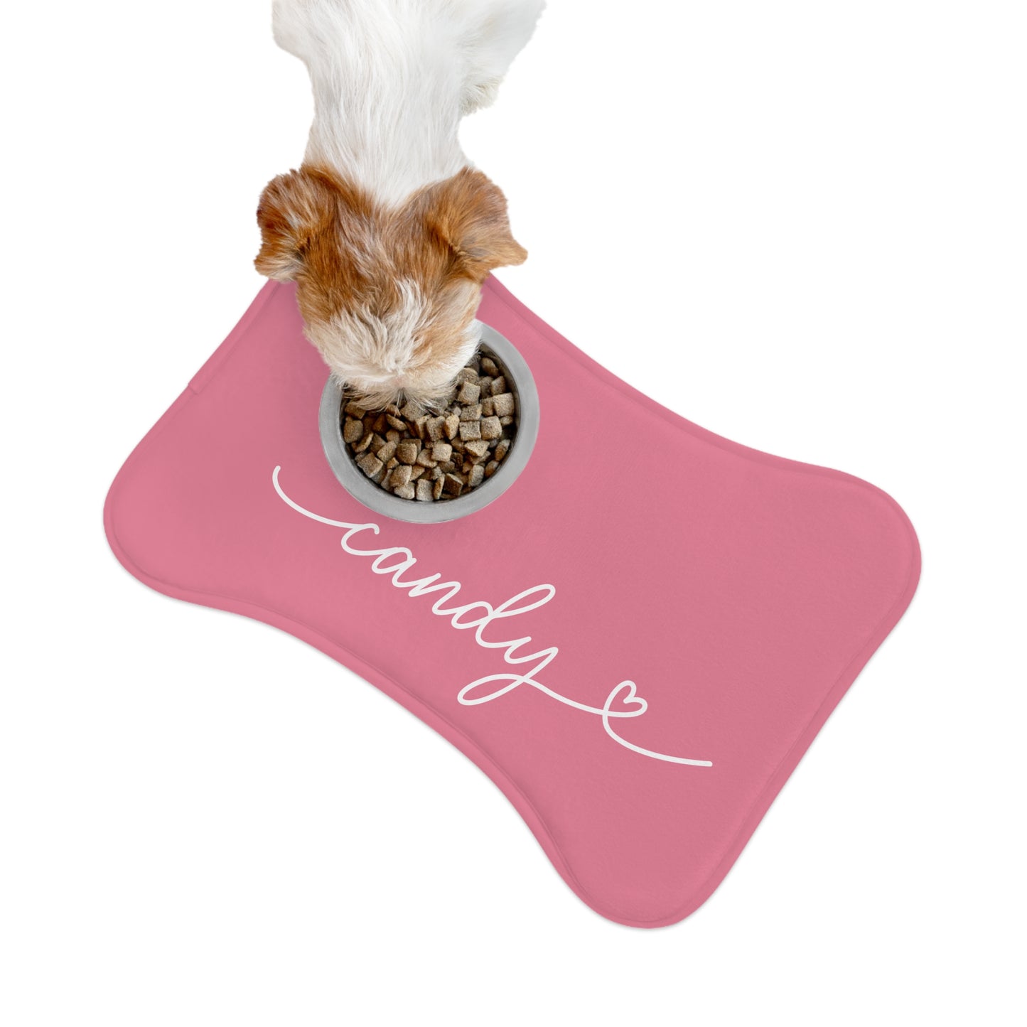 Personalized Candy Pink Dog Food Mat