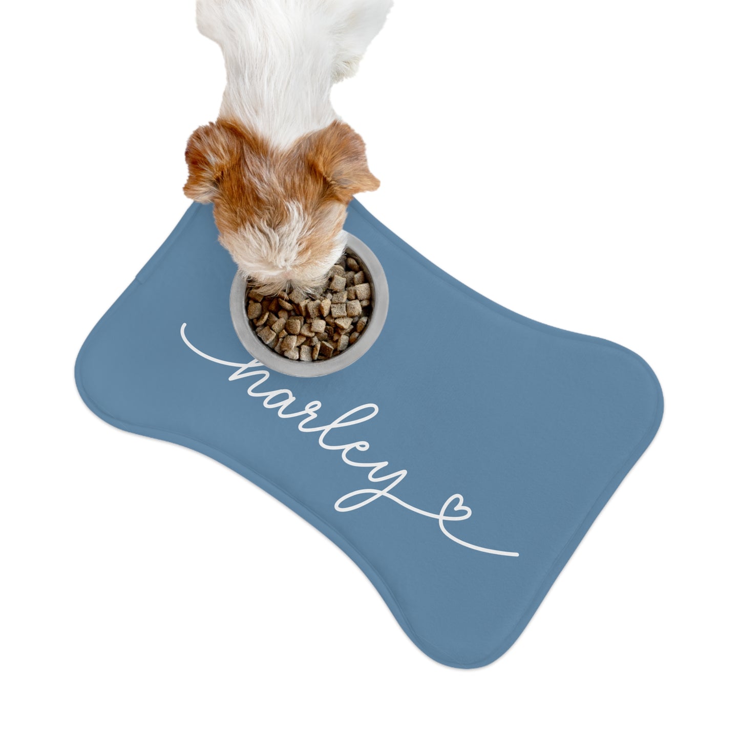 Personalized Jeans Blue Dog Food Mat