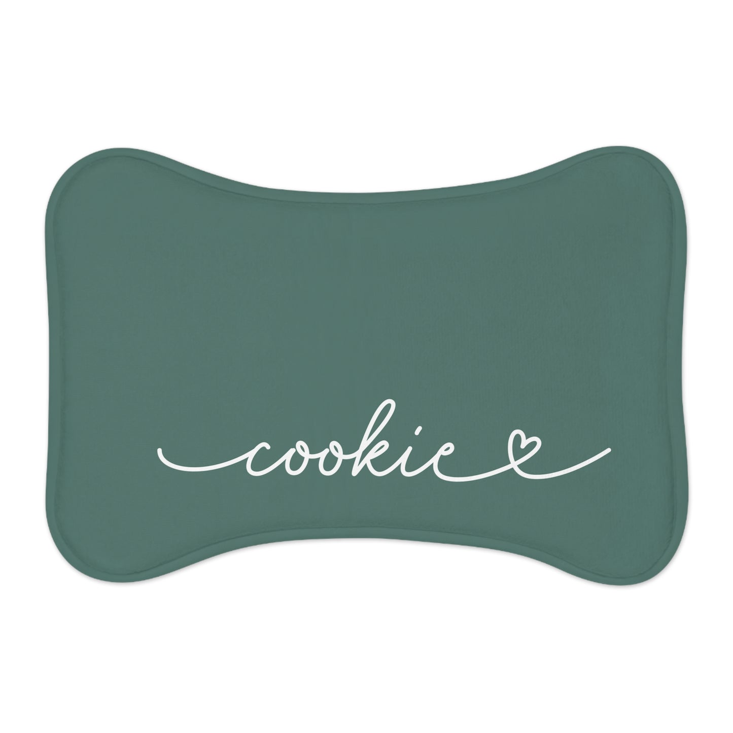 Personalized Pine Green Dog Food Mat