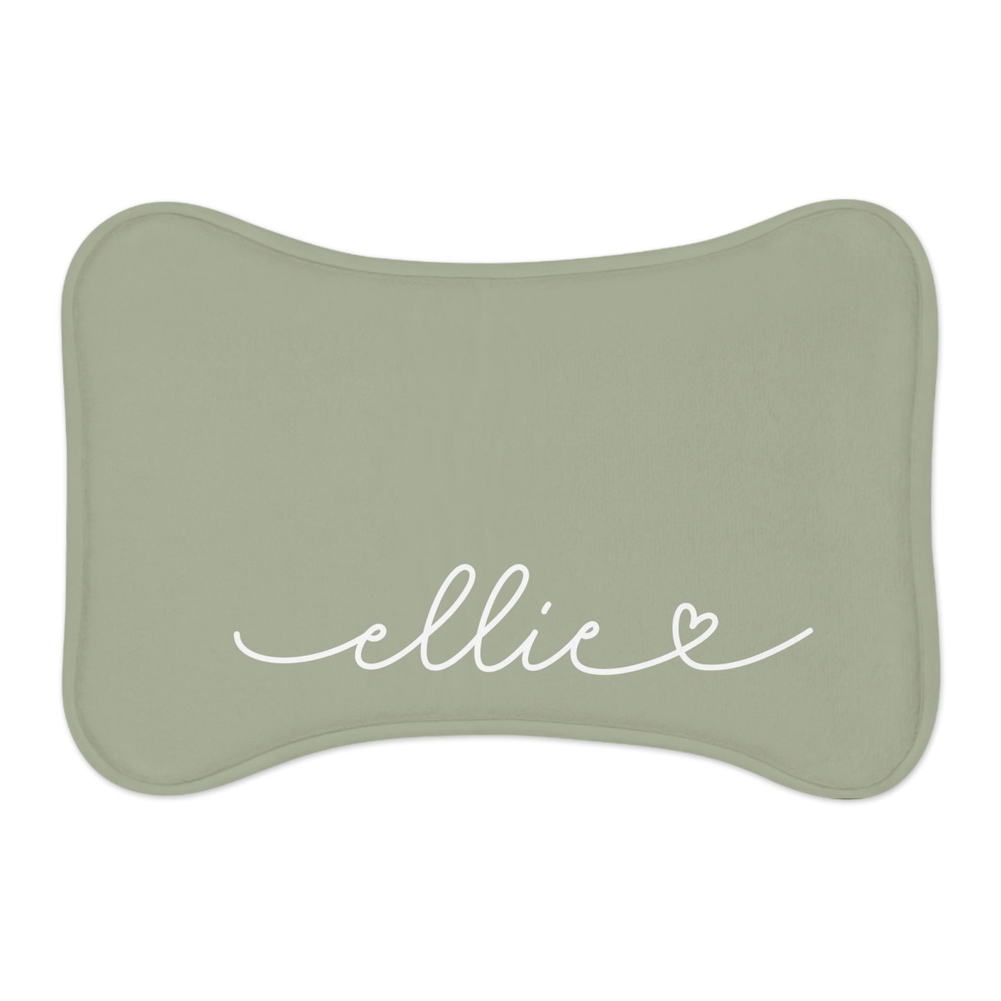 Personalized Sage Green Dog Food Mat