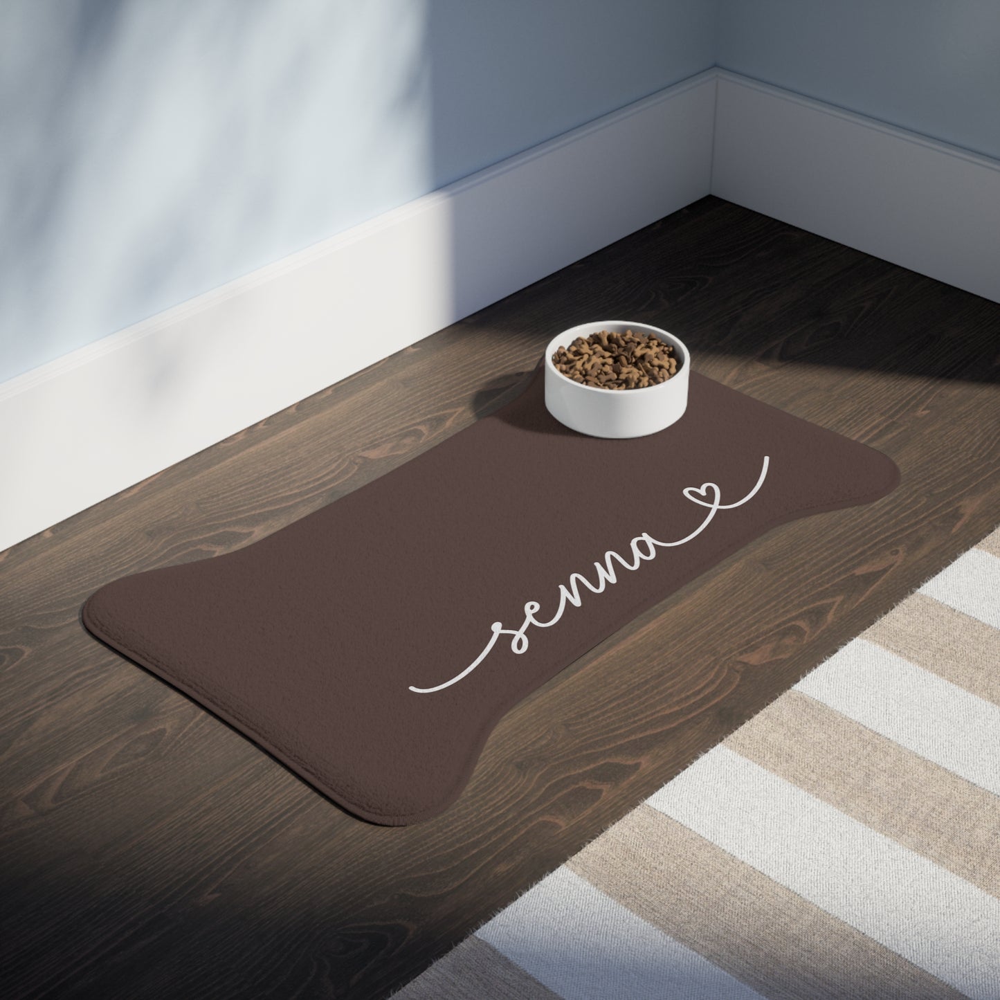 Personalized Chocolate Dog Food Mat