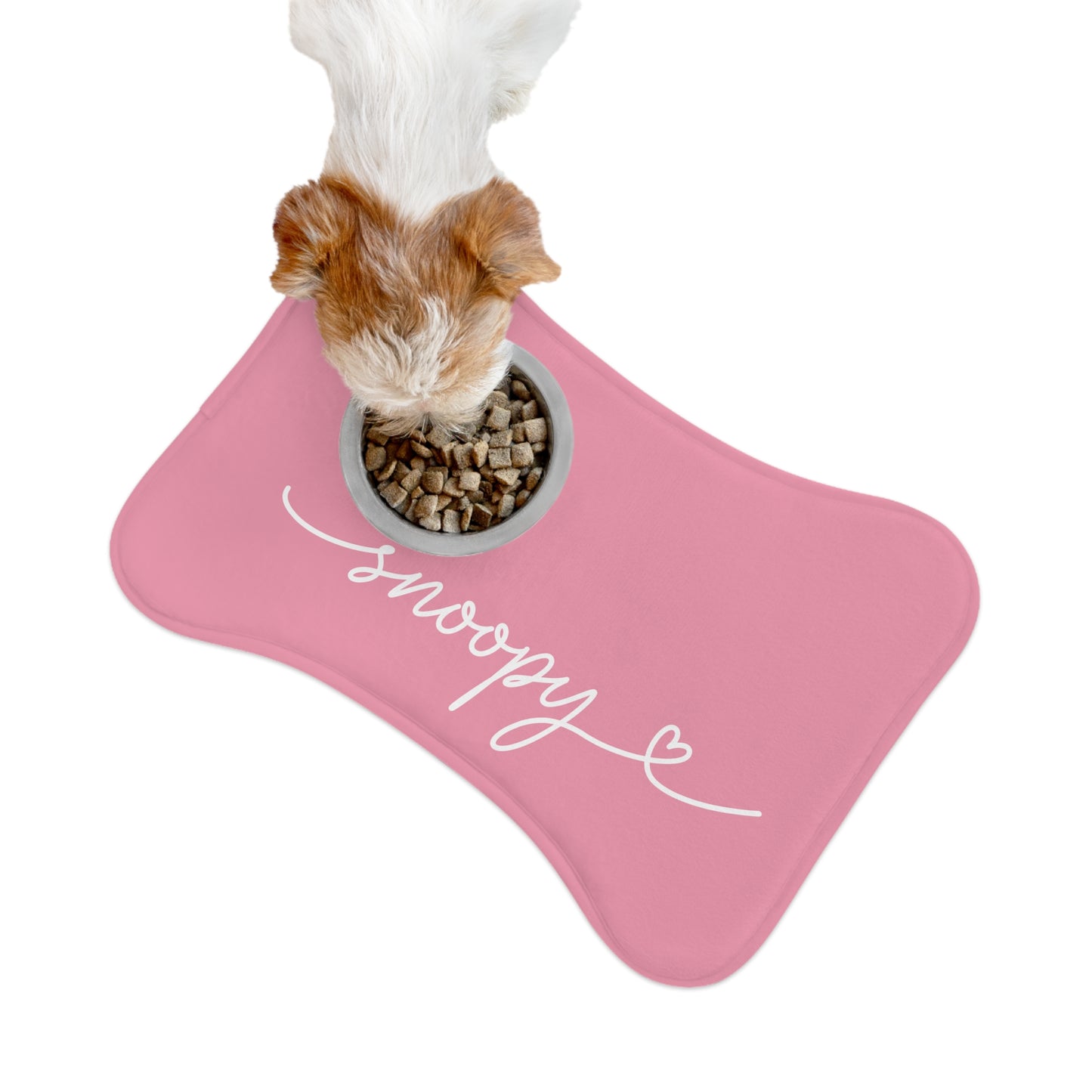 Personalized Pink Dog Food Mat