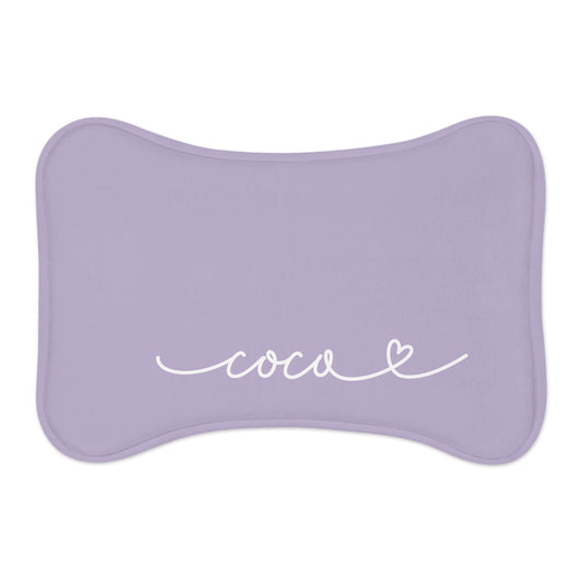 Personalized Soft Purple Dog Food Mat