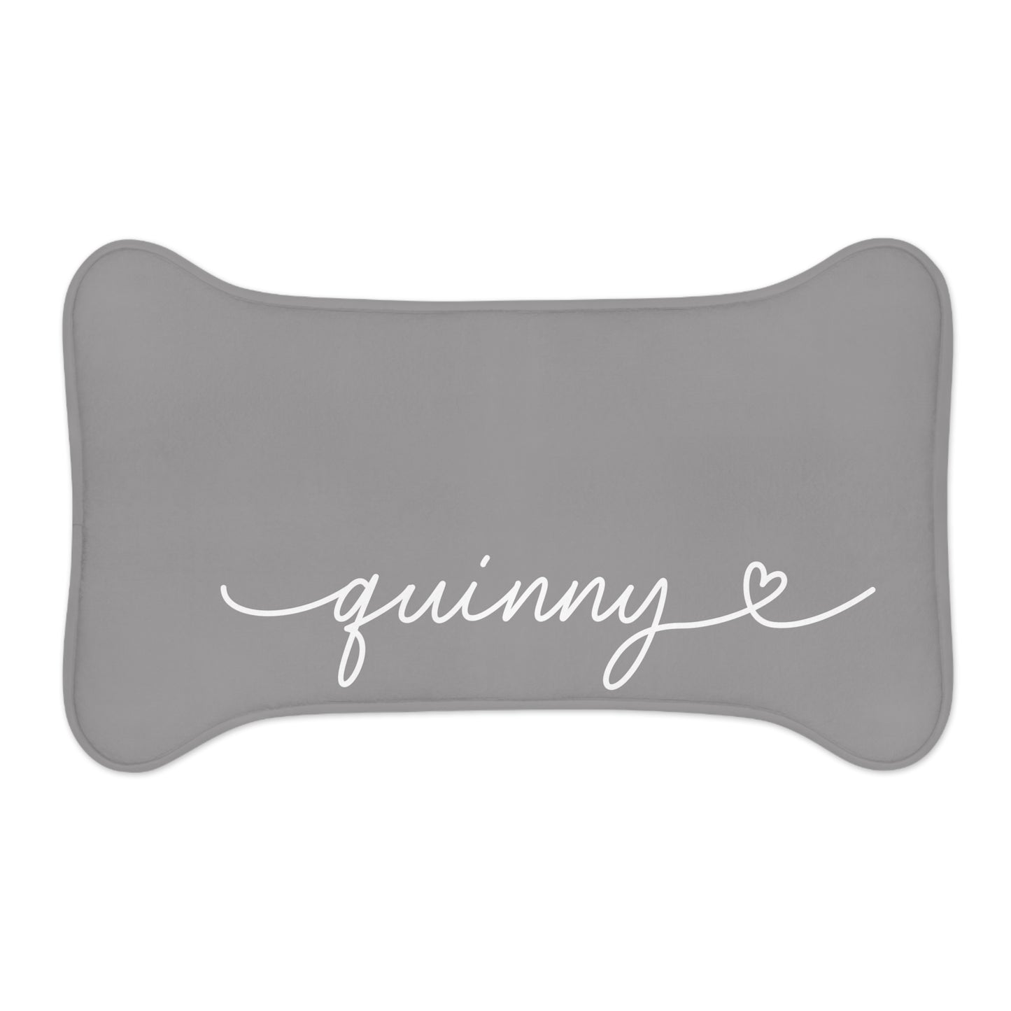 Personalized Grey Dog Food Mat