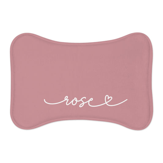 Personalized Rose Dog Food Mat