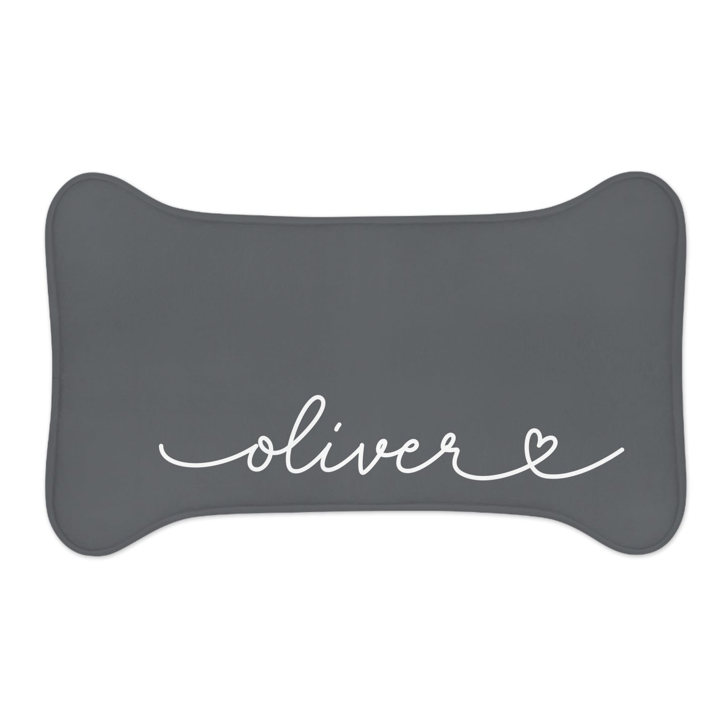 Personalized Dark Grey Dog Food Mat
