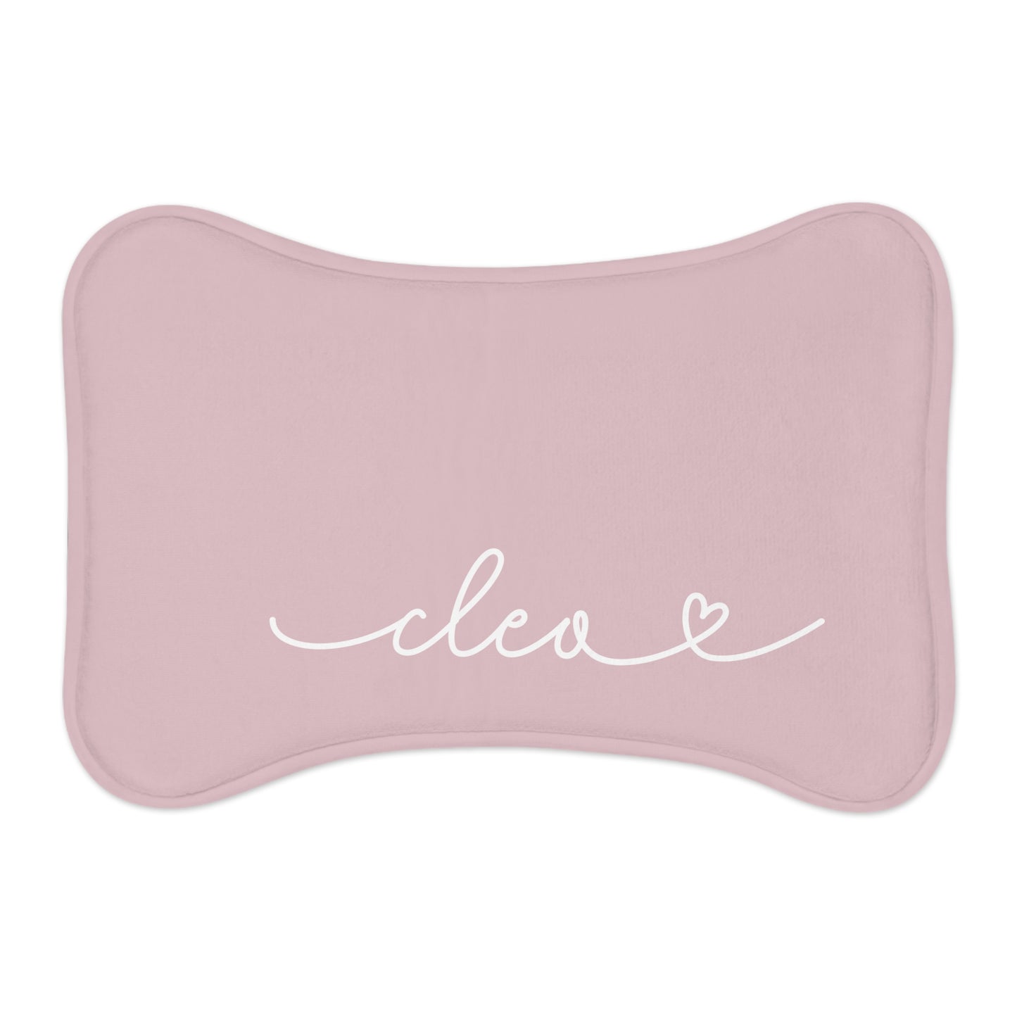 Personalized Soft Pink Dog Food Mat