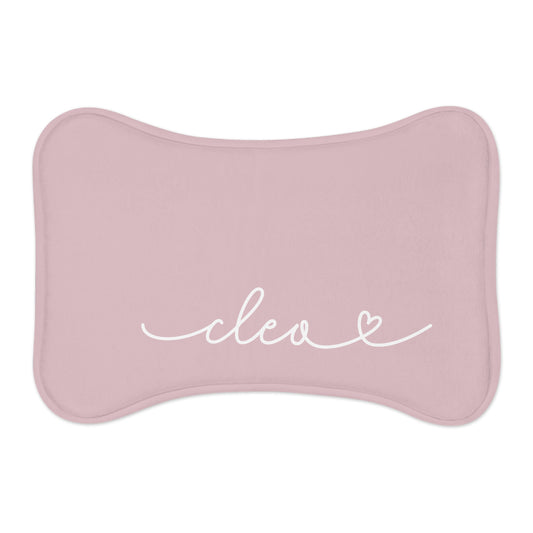 Personalized Soft Pink Dog Food Mat