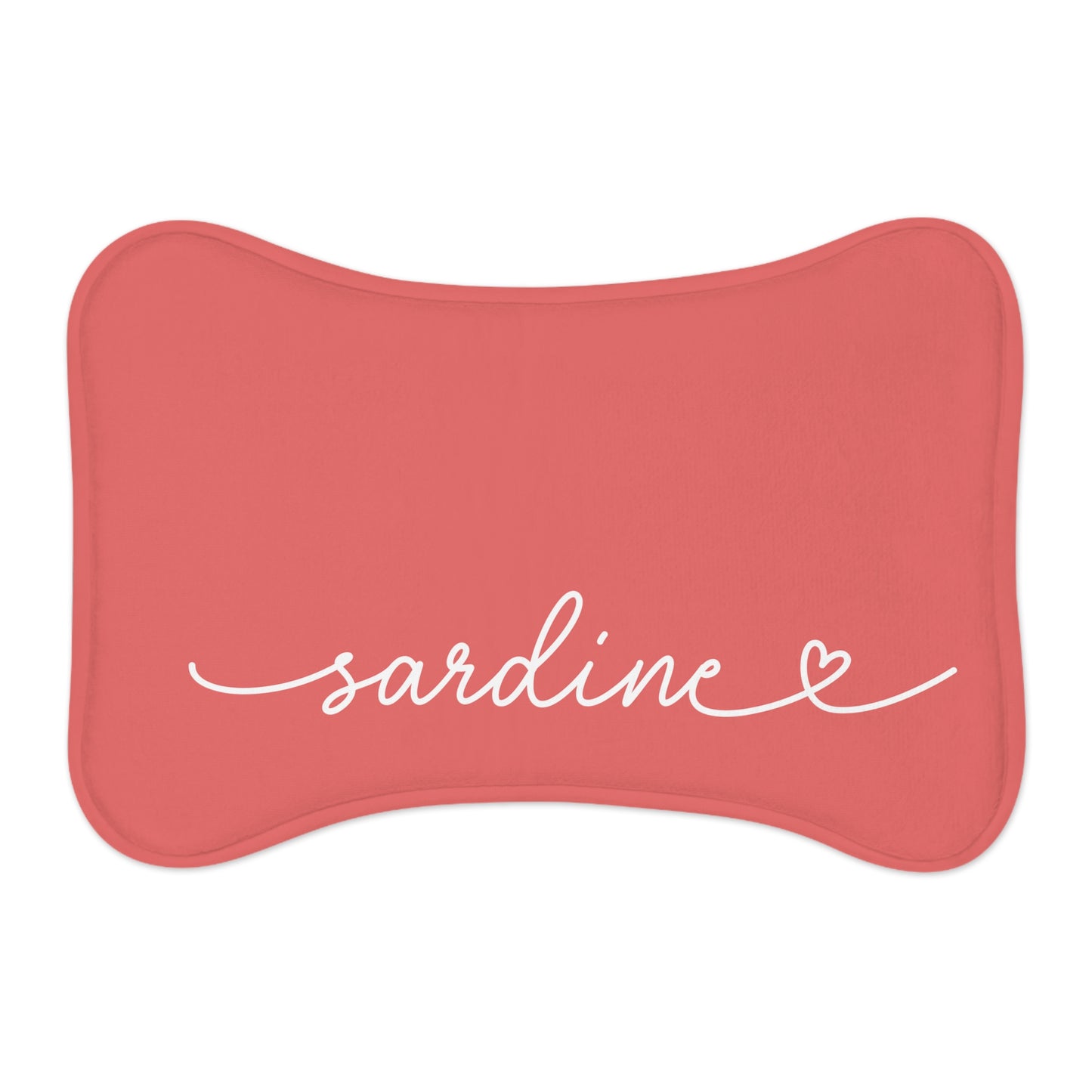 Personalized Salmon Pink Dog Food Mat