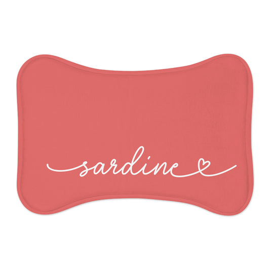 Personalized Salmon Pink Dog Food Mat