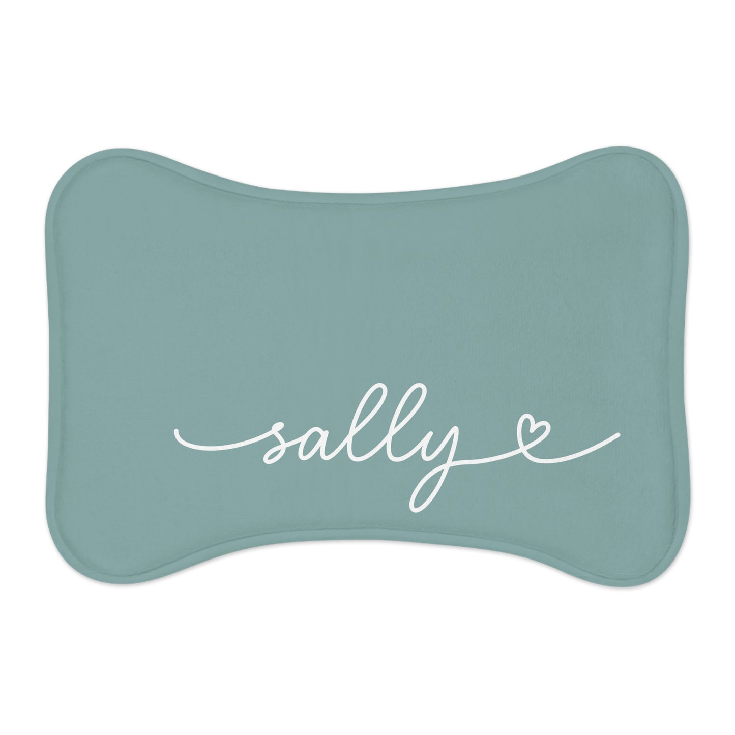 Personalized Dark Teal Dog Food Mat