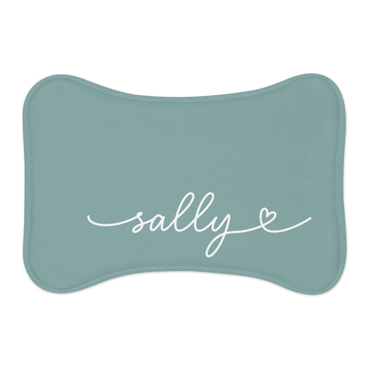 Personalized Dark Teal Dog Food Mat