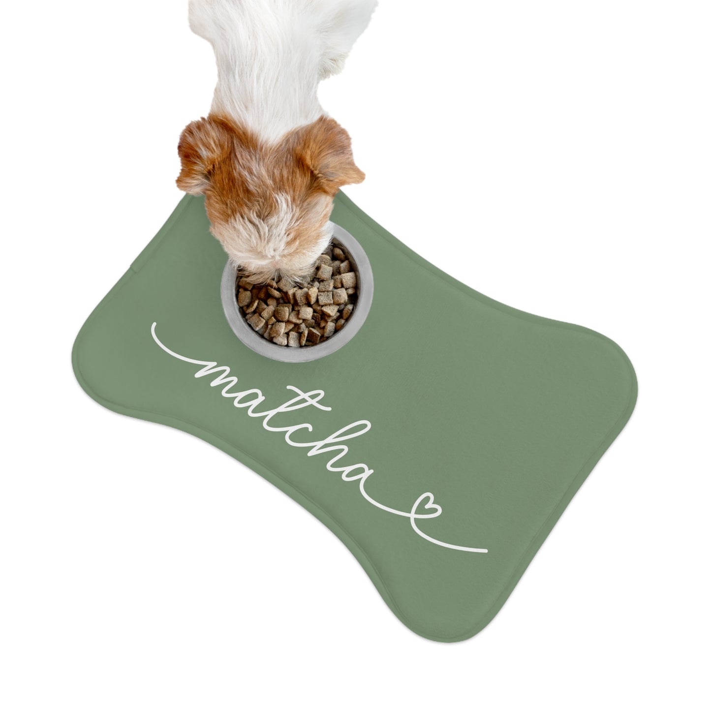 Personalized Matcha Green Dog Food Mat
