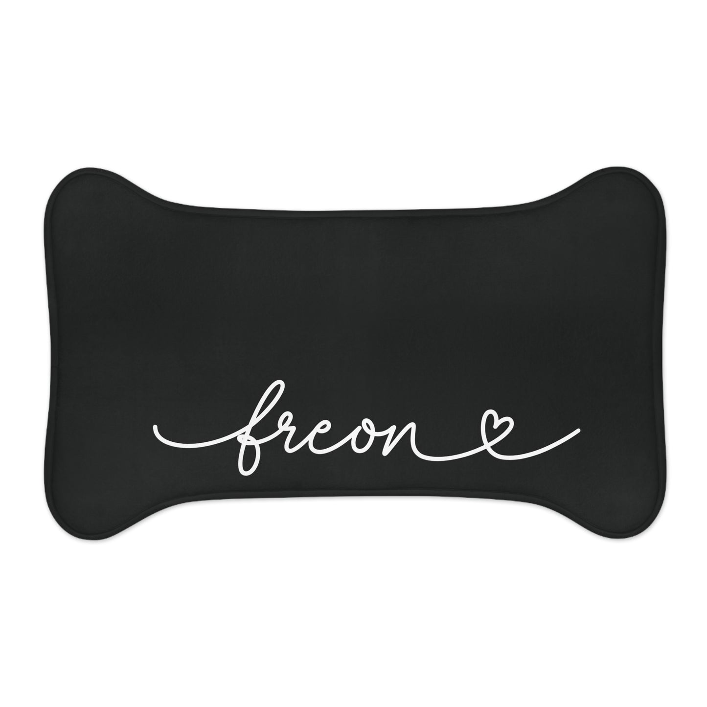 Personalized Black Dog Food Mat