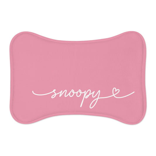Personalized Pink Dog Food Mat