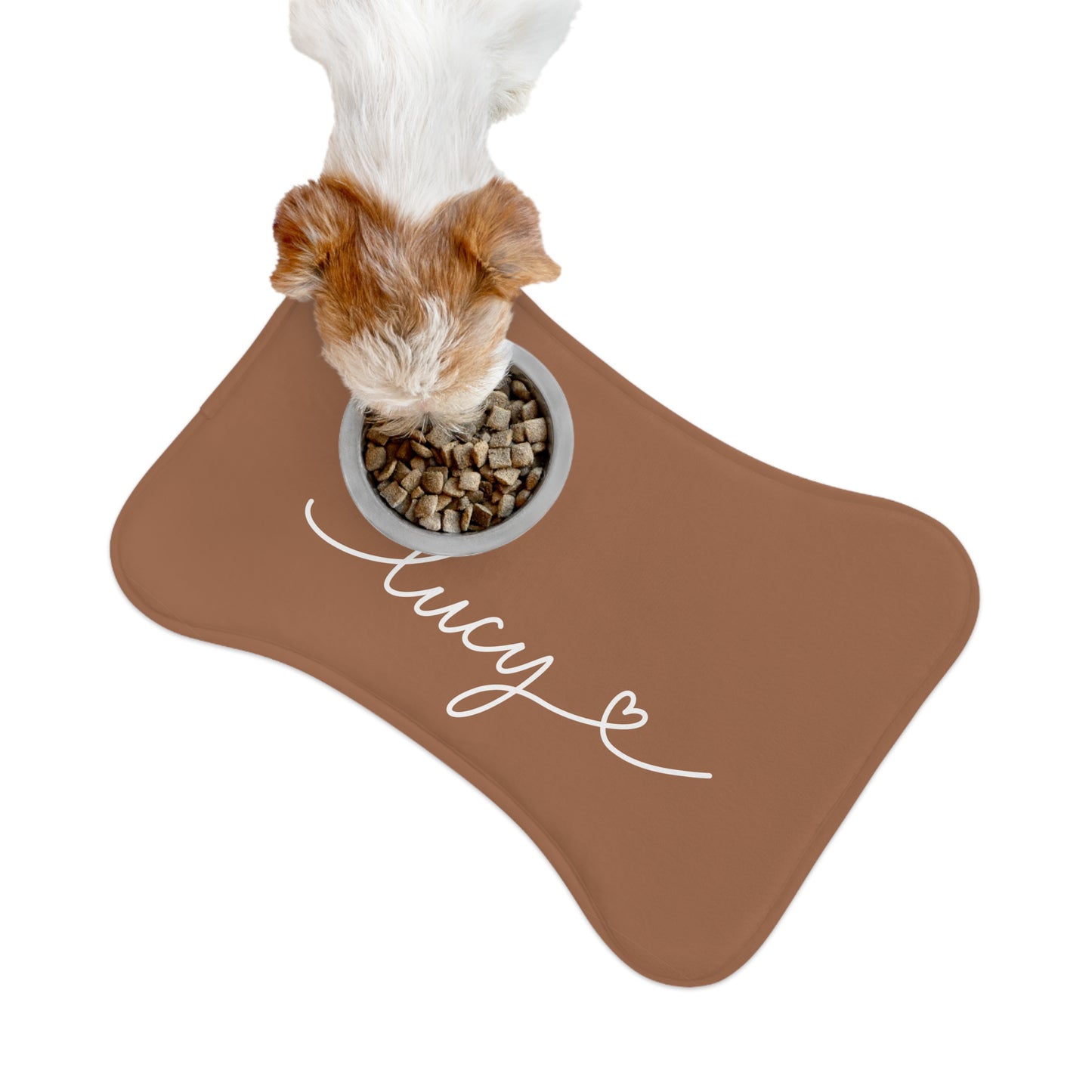 Personalized Caramel Dog Food Mat
