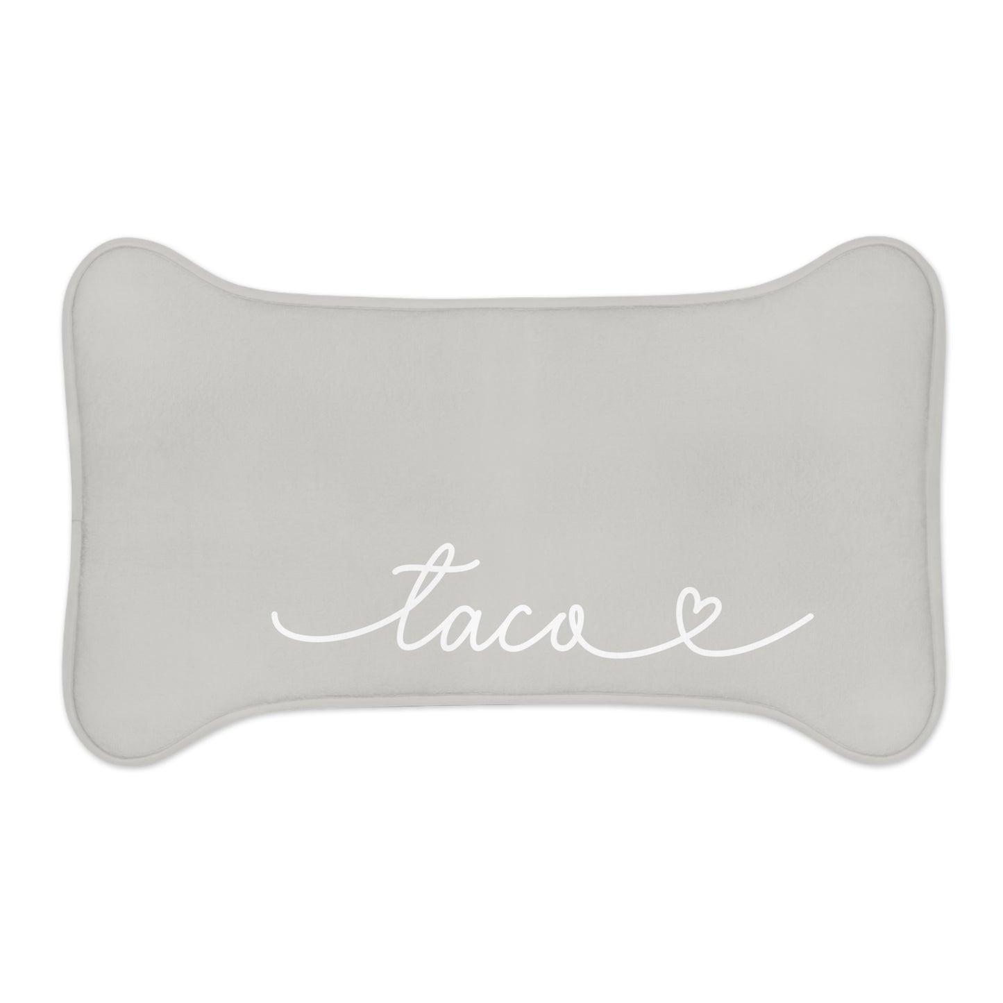 Personalized Soft Grey Dog Food Mat