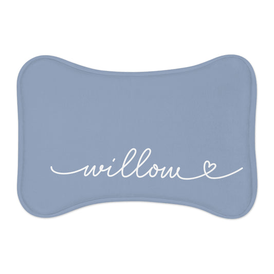 Personalized Medium Teal Dog Food Mat