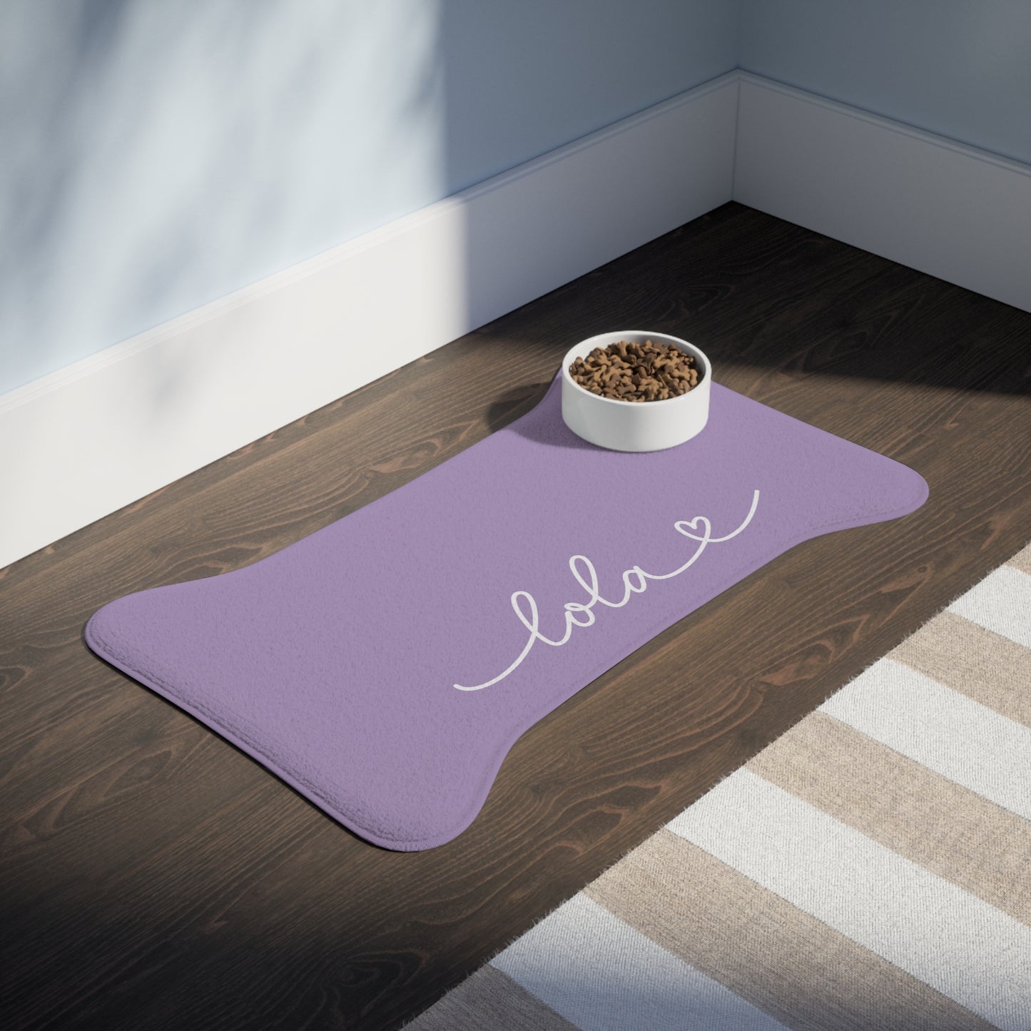 Personalized Deep Purple Dog Food Mat