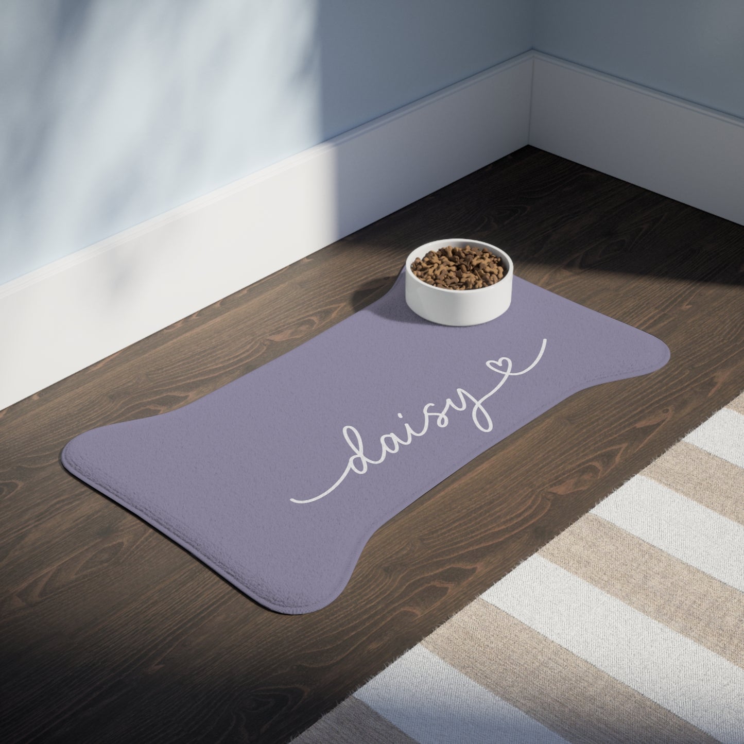 Personalized Berry Blush Dog Food Mat