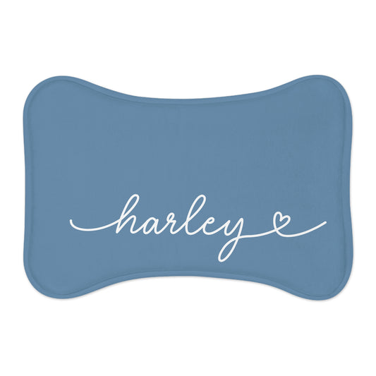 Personalized Jeans Blue Dog Food Mat