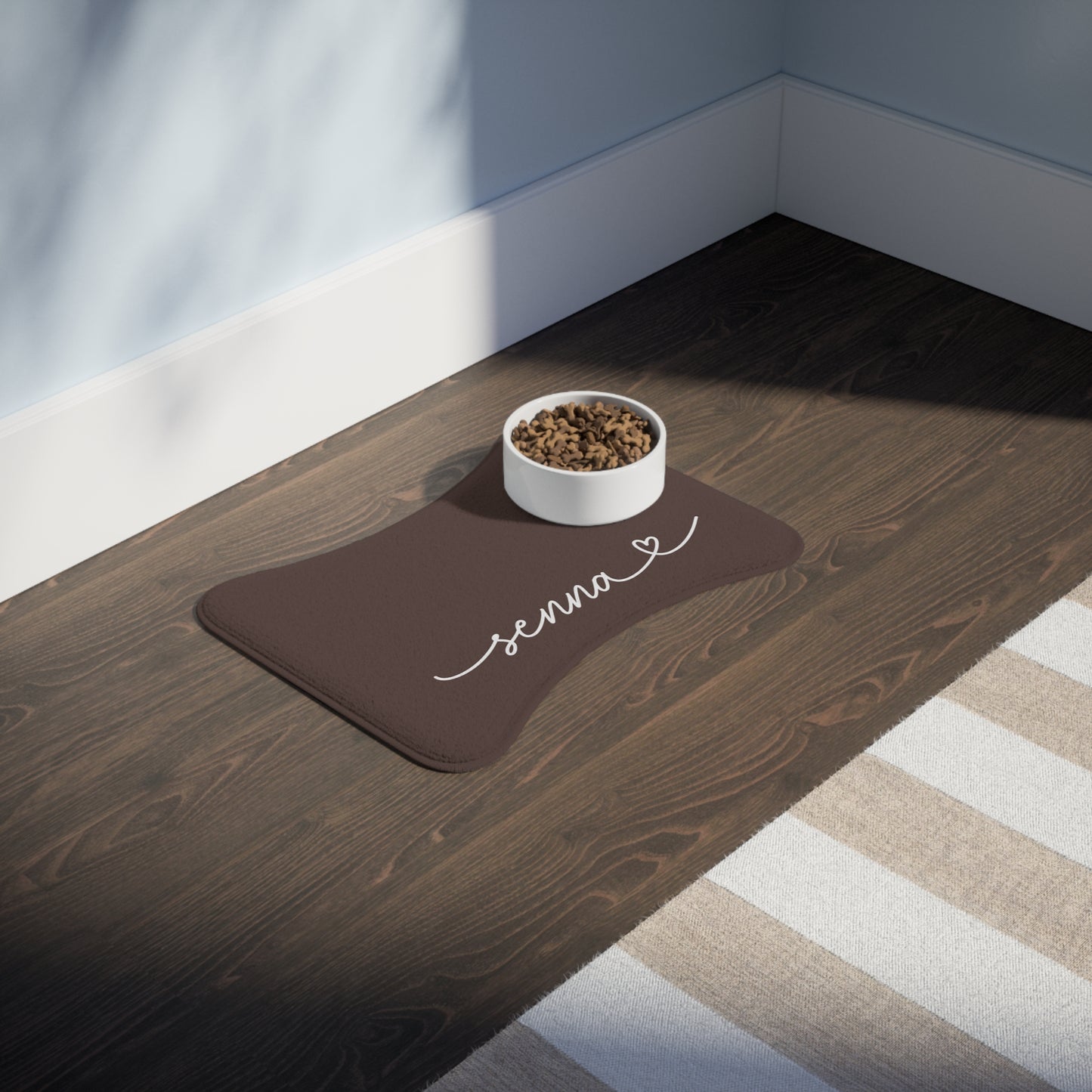 Personalized Chocolate Dog Food Mat