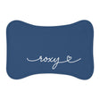 Personalized Steel Blue Dog Food Mat