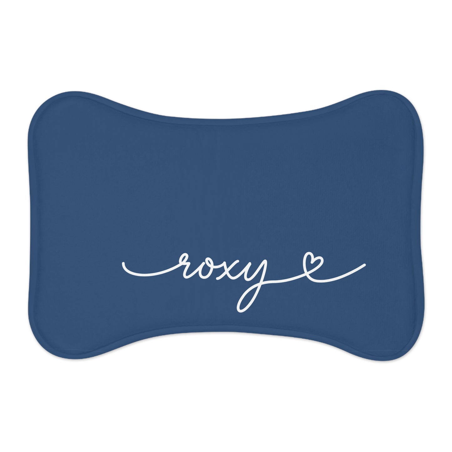 Personalized Steel Blue Dog Food Mat